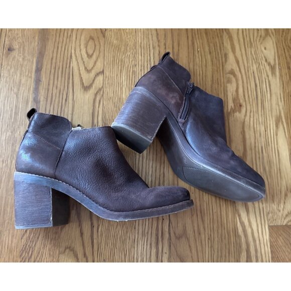 Crown Vintage Womens Ankle Boots Side Zip Brown Leather Size 9 Hashel - Picture 1 of 11